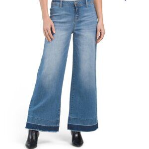 NEW 1822 DENIM Tamar Wide Leg Jeans With Released Cuffs Medium Wash wome…